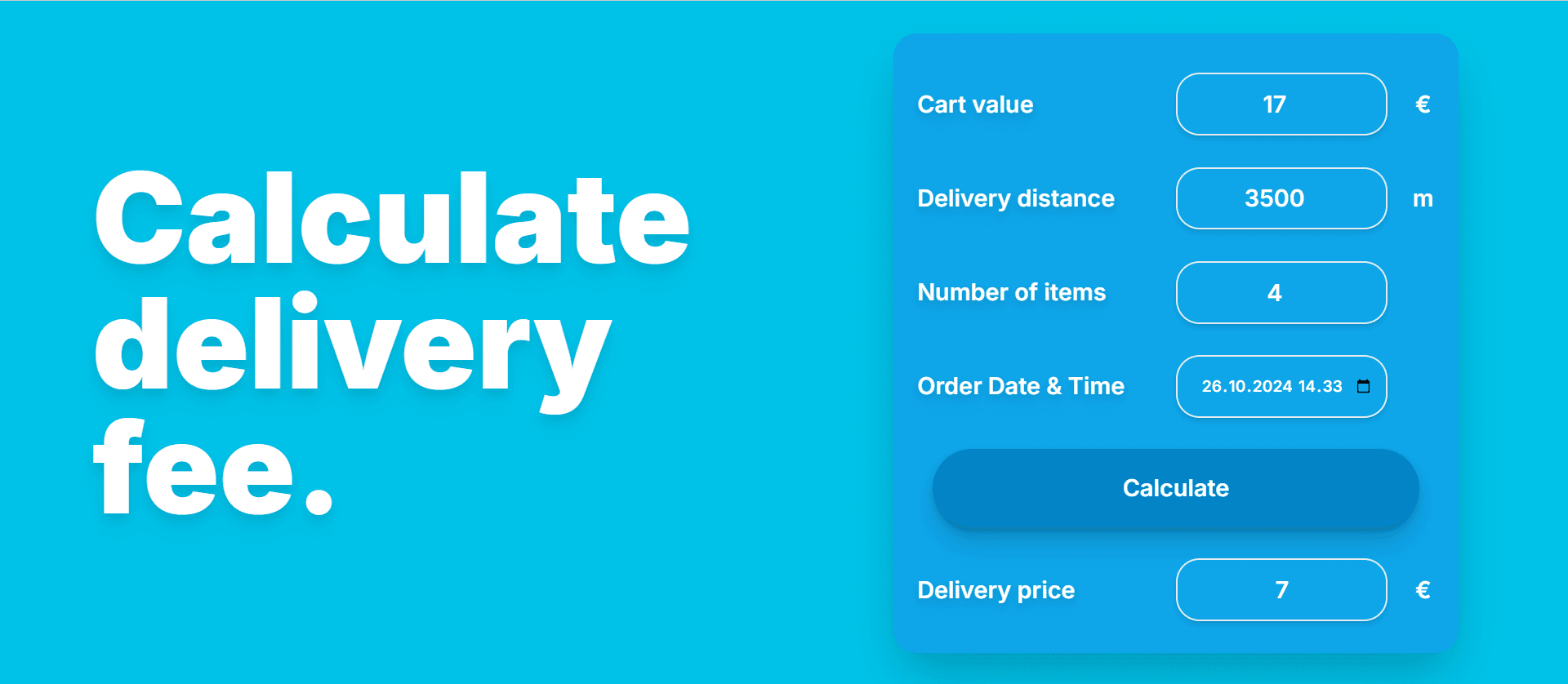 Delivery Fee Calculator